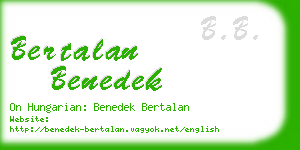 bertalan benedek business card